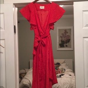 Anthropologie Red Dress size S